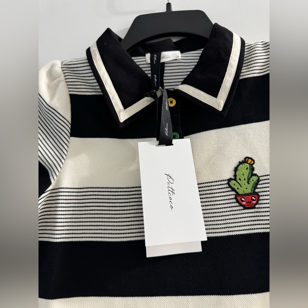 Girls NWT Casual Polo Style Striped Collared Dress with Cactus Patch Size 8-10 - Picture 9 of 16